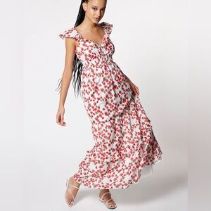 NWT Betsey Johnson strawberry print maxi dress